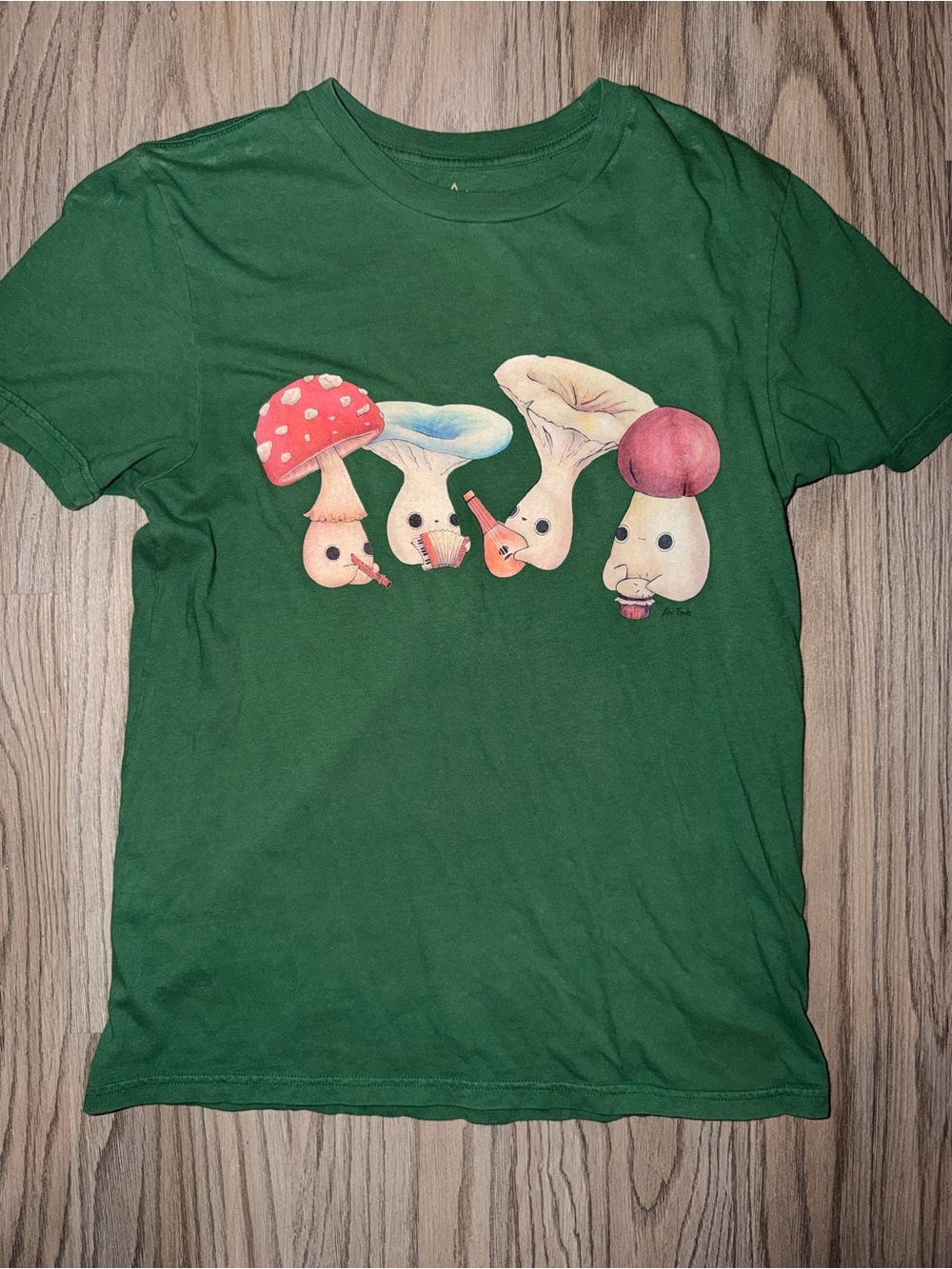 Altru Forest Green Short Sleeve Tee with Mushroom Band Graphic